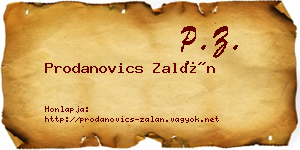 Prodanovics Zalán névjegykártya